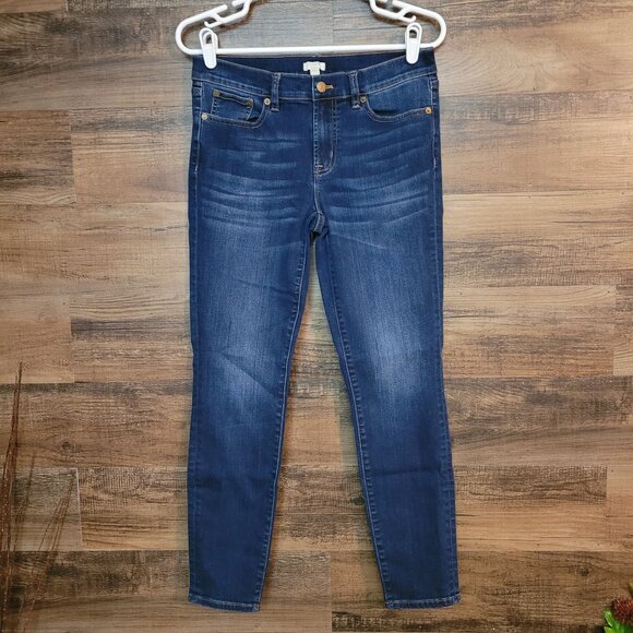 J Crew Jeans Size 28 Low Rise Skinny Dark Wash Stretch Denim - Picture 1 of 10